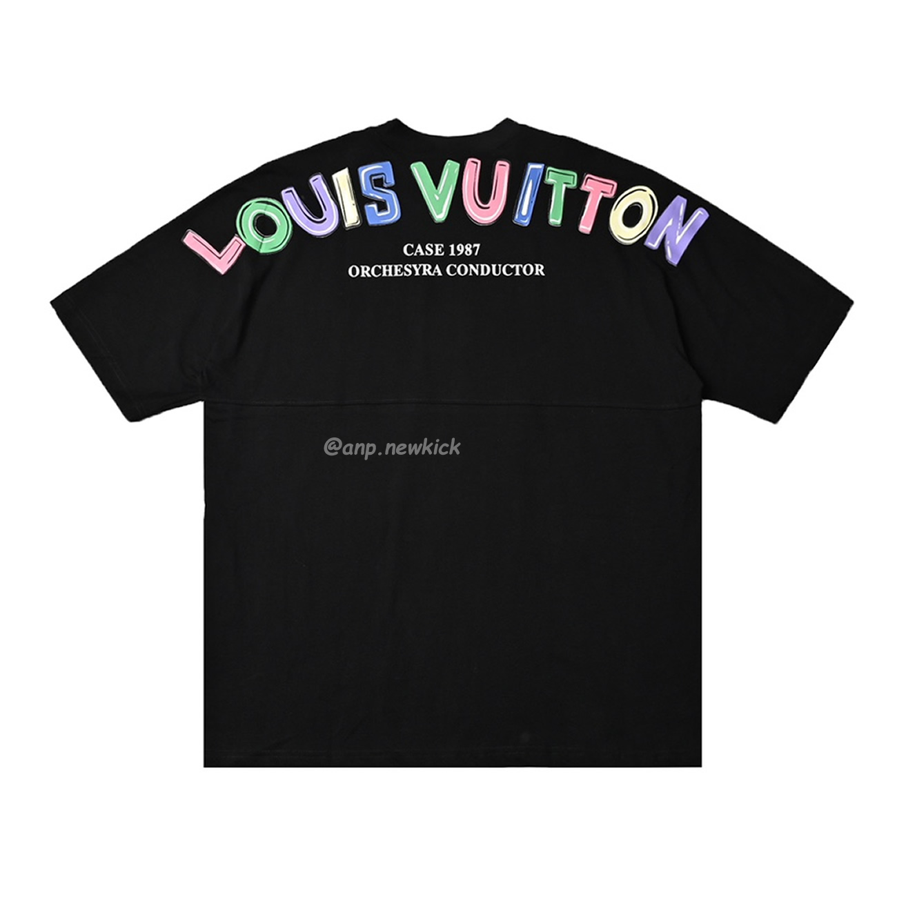 Louisviutton 2024ss Colorful Letter Logo On Back Printed Short Sleeved T Shirt (3) - newkick.app